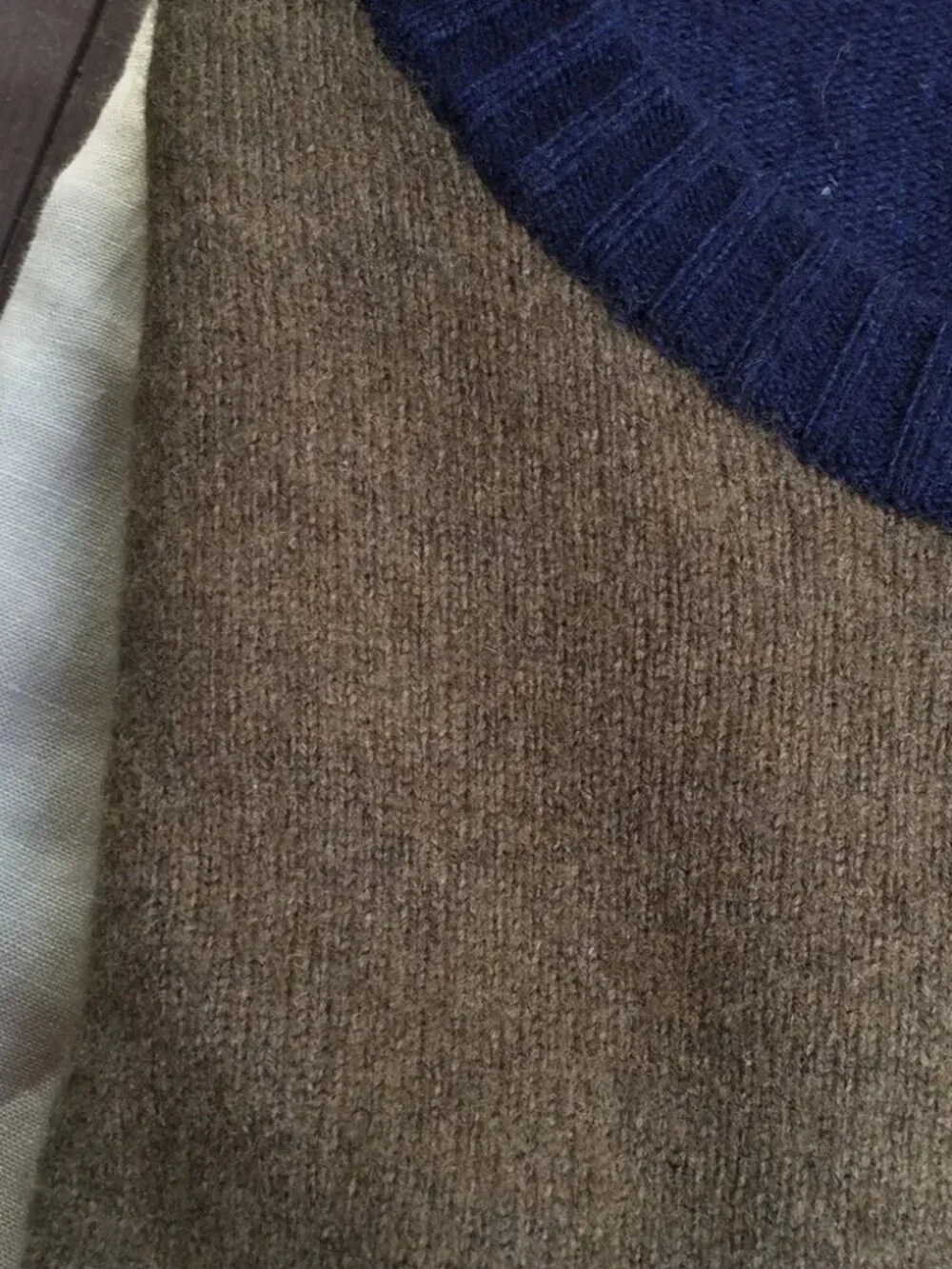 J. Crew blue green Merino wool blend warmspun colorblock knit zip sweater